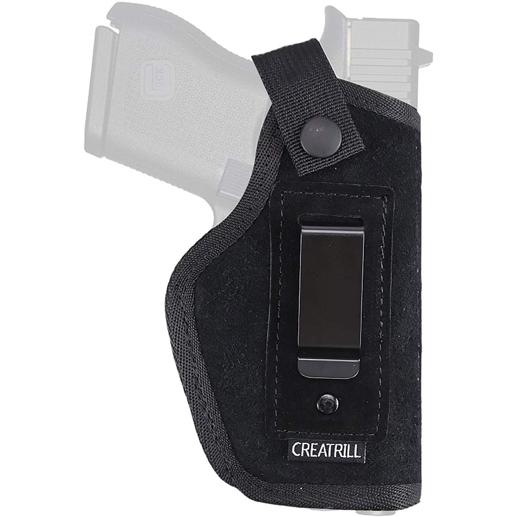 CREATRILL Suede Leather Inside The Waistband Holster | Fits M&P Shield 9mm.40.45 Auto/Glock 26 27 29 30 33 42 43 / Ruger LC9 / Springfield XD, etc| Gun Concealed Carry IWB Holster