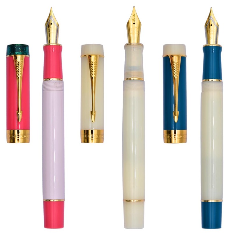 Ranvi Jinhao 100 Fountain Pen, Medium Point, Gold Trim, Red