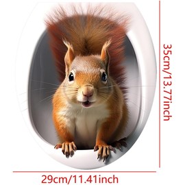 Decorative Sticker Toilet Lid 3D Wild Animals Toilet Seat Sticker 29 cm PVC Toilet Lid Bathroom Toilet Sticker Environmentally Friendly PVC Sticker for Toilets for Bathroom Toilet Accessories