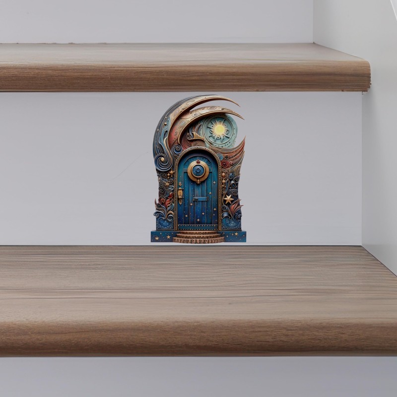 Moon and Stars Fairy Door Wall Decal with 3D Effect