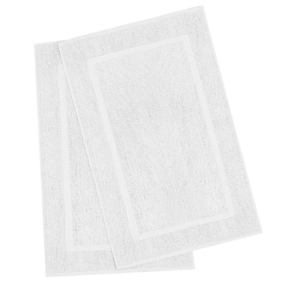 Bath Mats for Bathroom, 2 Pack -White,100% Ring-Spun Cotton, Industrial