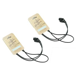 Peeper Keepers Round Leather Cord Eyeglass and Sunglass Retainer / Strap, Black (2 Pack)