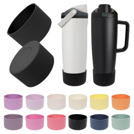Kaitiaki 2Pcs Silicone Boots for 30oz & 40oz Owala Bottles Sway & Tumblers – Non-Slip, Scratch-Resistant, Stability Enhancer for Owala Accessories, Available in 12 Colors(Midnight Black)