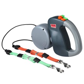Correas retráctiles para perros EECOO, 3 m / 118 pies 360 ° sin enredos, para caminar 2 perros de hasta 40 kg cada una con cinta de nailon duradera y carcasa de ABS