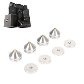 4 Pcs Aluminum Speaker Spike and Speaker Isolation feet, Turntable Isolation Platform, subwoofer Isolation pad Feet Amplifier feet DAC Feet Pad Stand, Foot Mat Shock Absorber for Amps Silver