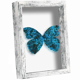 Picrit Shadow Box Frame 11x14, Display Case Box with High Definition Real Glass and Black Back for Memorabilia, Baby Items, Wedding Memories, Crafts, Tickets and Photos, Rustic White