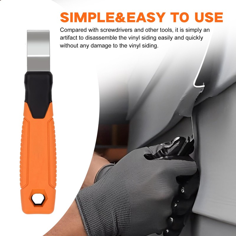 Vinyl Siding Removal Tool - Extra Long Handle, Steel Blade,