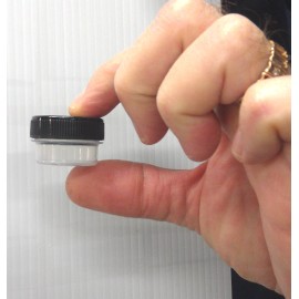 DecoJars 100 New empty tiny Clear JARS Black cap 1/4oz PP Plastic Container skin makeup