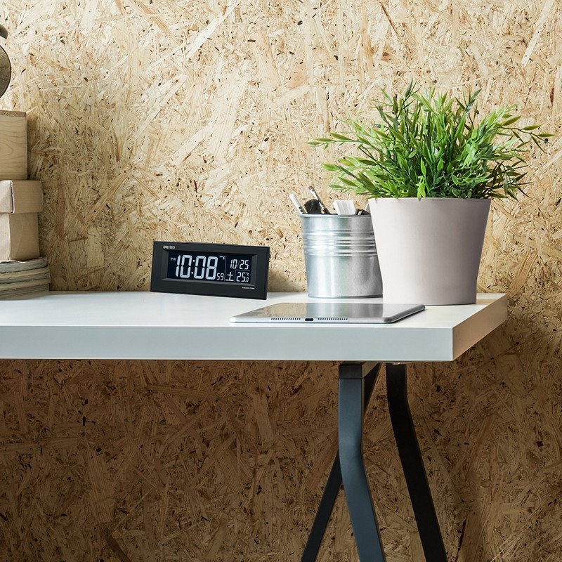 Seiko Clock Tabletop Clock 01: Black Main Body Size: 2.5×6.1×1.5
