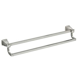 Moen Hensley 24 in. Double Towel Bar with Press and Mark in Brushed Nickel