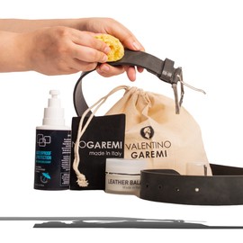 VALENTINO GAREMI Leather Accessories Care Set - Condition & Waterproof All Material Wallets Watch Belts Straps Gloves - Nourish & Rejuvenate Leathers with Weather Protection, Transparent, 6.76 Oz / Bottles, Leather Care Set