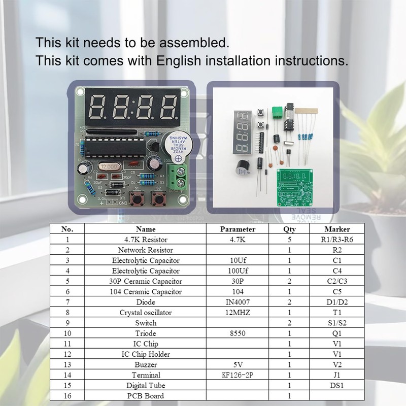 ISolderStore Soldering Practice Kit 4-bit Clock Kit Electronics Kit DIY