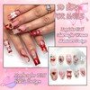 BELICEY 130Pcs 3D Nail Charms Set Red Black White Acrylic