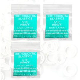 Non Latex 300 pcs 3/16inch heavy Intraoral Elastic Bands Unimedic Orthodontic Elastics non- Latex Dental Rubber Bands Made in USA (3/16inch 4.7mm, Heavy 6.5oz)