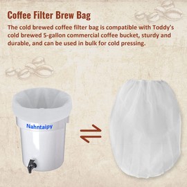 Cold Brew Coffee Filter Bag Compatible with Toddy Cold Brew System for 5 Gallon Commercial Brewers, Washable & Reusable, 2Packs