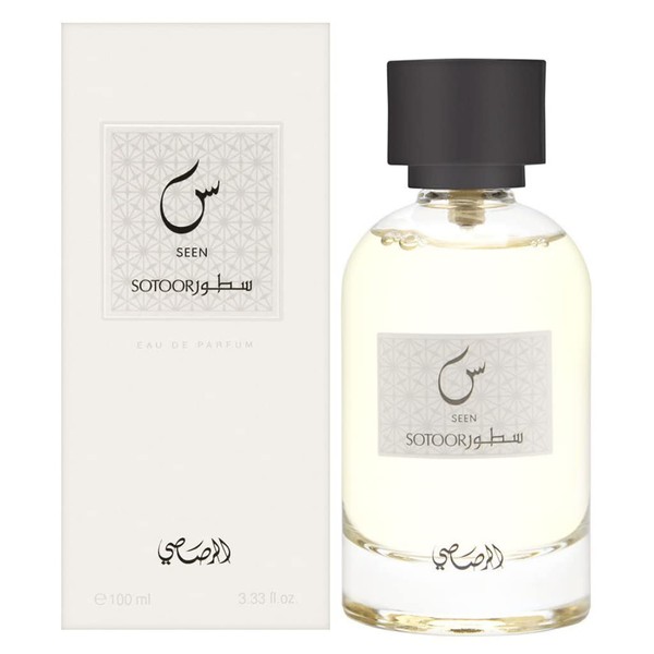 Sotoor Seen EDP - Eau De Parfum 100 ML (3.8 oz) | Elegant Unisex Fragrance | Musk and Patchouli | Modern Arabian Scent | by RASASI Perfumes