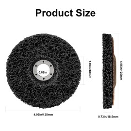 CSD Disc Sanding Disc, 5 Pieces Coarse Cleaning Disc Set, Surface Processing or Paint Removal, Polishing for Drilling, Roller Sanding Disc (125 mm, Black)