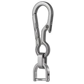KeyUnity KM01 Titanium EDC Keychain Clip with Bottle Opener, Quick Release Carabiner Key Ring Holder for Men, Km15sw, Medium