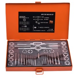 Edward Tools 40 Piece Tap and Die Set Metric - Steel Storage Case - Pro Grade C45 Carbon Steel - Includes Tap, Dies, Screwdriver, Tap Wrench, Screw Pitch Gauge - Create New or Repair Threads