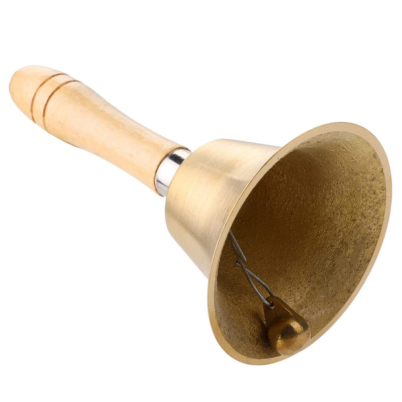 Hand bell, table bell with wooden handle, hand bell, classic