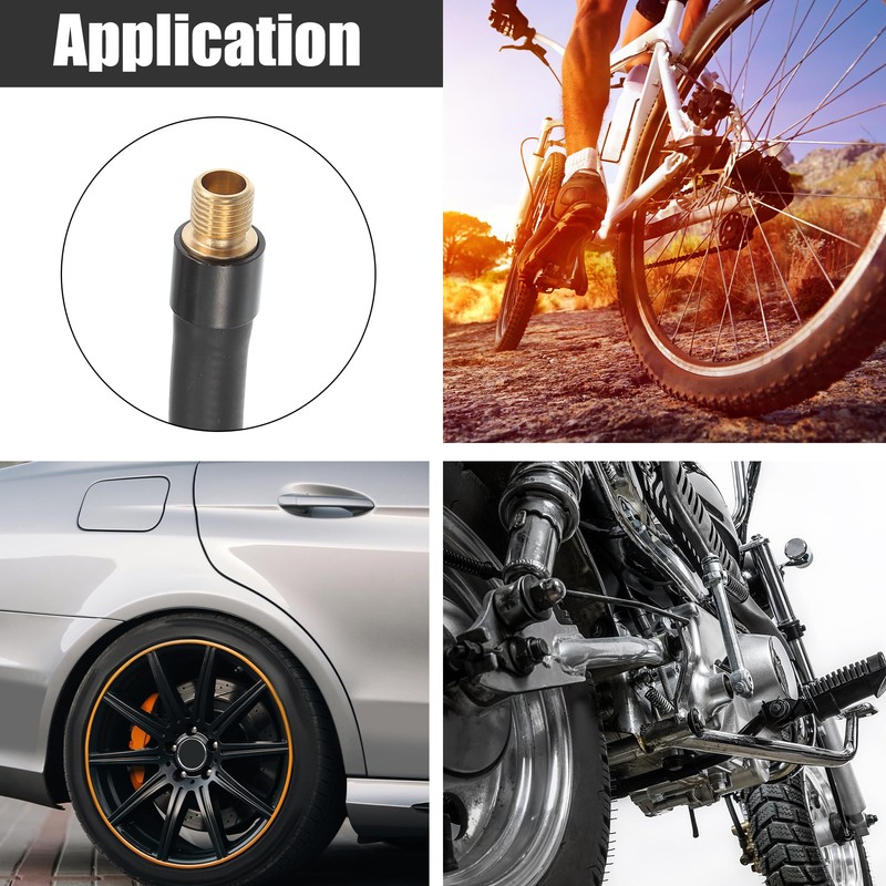 X AUTOHAUX 20cm Car Tire Inflator Extension Hose Chuck Black