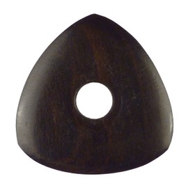 Ebony Wood Guitar Or Bass Pick - 4.0 mm Ultra Heavy Gauge - 346 Contoured Triangle With Grip Hole Shape - Natural Finish Handmade Specialty Exotic Plectrum - 3 Pack