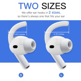 Upgraded 4 Pairs Ear Hooks for AirPods Pro 3 DamonLight [Added Storage Pouch] Anti Slip Sport Ear Tips Accessories Compatible with AirPods Pro 3rd Generation [2025 Released] S & L (White)