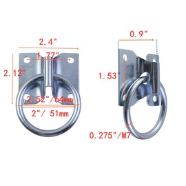 Tsnamay 4Pcs M7*60 Cross Tie Ring for Horse,Block Tie Ring Hitching Ring with Screws for Horse Stall Stable，Horse Barn Supplie