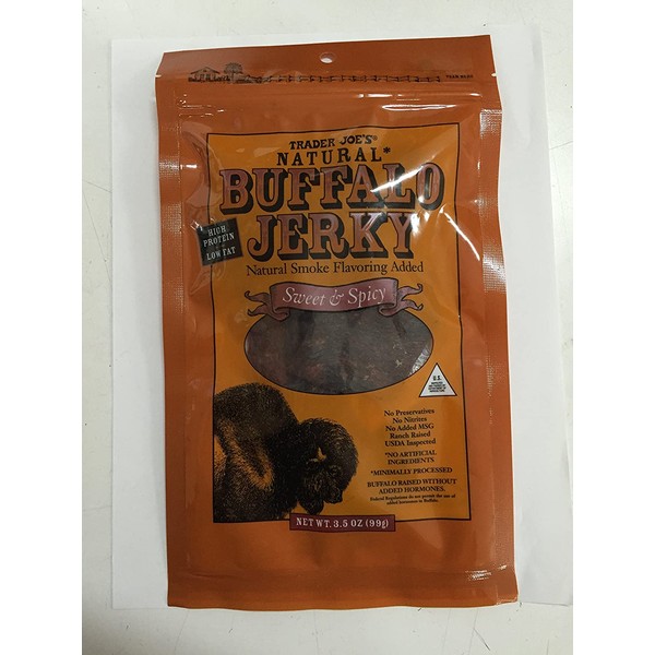 Trader Joe's Buffalo Jerky - Sweet & Spicy (Pack of 6)