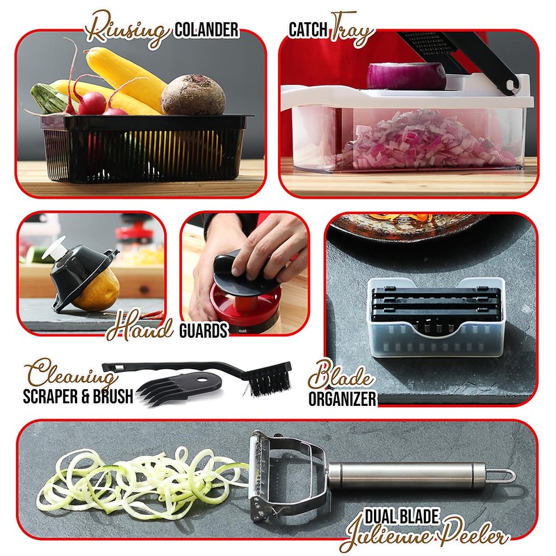 EatEx Vegetable Chopper with Container, Multifunctional Veggie Chopper Vegetable Cutter,