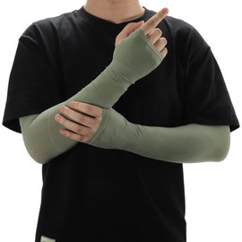 CAPASTEC Arm Cover, Compression, UV Protection, Cooling Arm Sleeves, Unisex, Sun Protection, UV Protection, Sports, Running, Driving, Cycling, Cooling Arm Cover, Olive Green