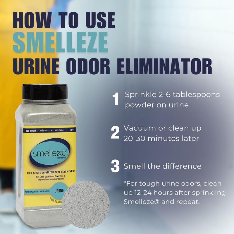 SMELLEZE Natural Urine Odor Removal Deodorizer: 2 lb. Powder Stops