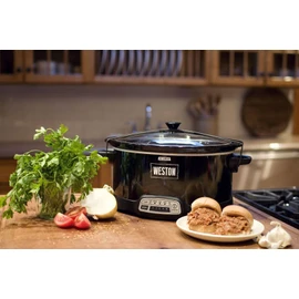 Weston 03-2300-W 7 qt Programmable Slow Cooker with Latch Strap