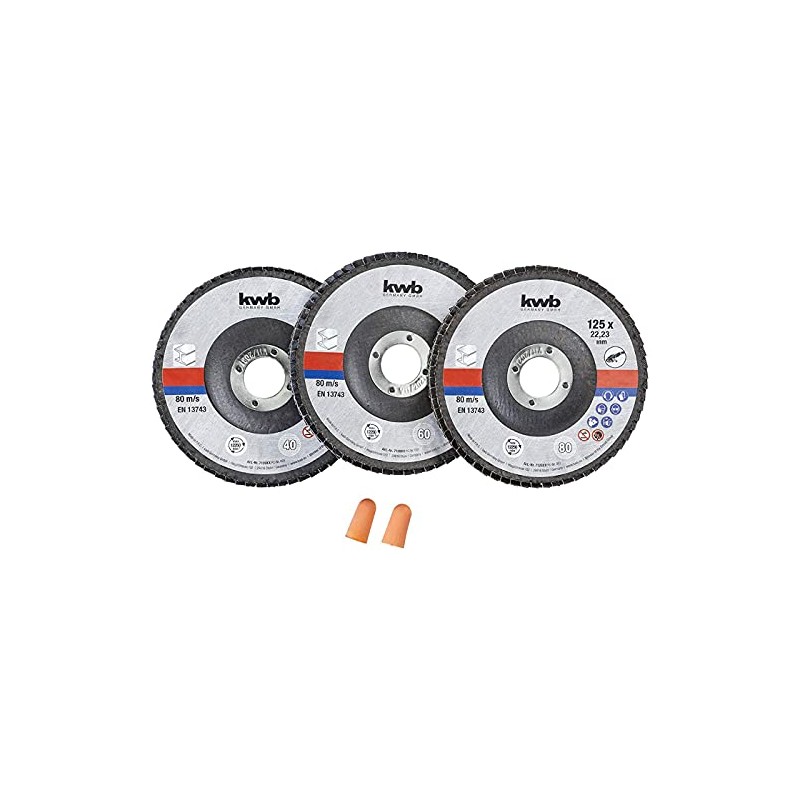 kwb 3 x Fan Sanding Discs 125 mm in Storage