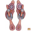 HILASON Western Leather Spur Straps Brown Floral Crystals Bling Pink