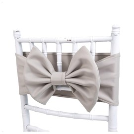 Pmnzdy Pack of 2 Chair Sashes Chair Sashes Stretch Bows Chair Bands Chair Cover Bow Chair Decoration for Weddings, Birthdays, Parties, Banquets, Receptions, Grey
