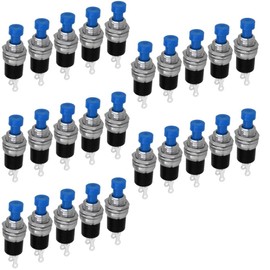WITTKOWARE Miniature Push Button, Installation Diameter 7 mm, Off (ON), 1 NO Switching Contact, 0.5 A/250 V (Pack of 25, Blue)