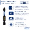 5 x Rennie Tools 50mm Long PH2 Impact Screwdriver Driver