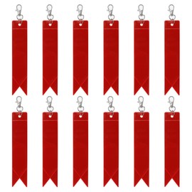 PATIKIL Safety Reflector 6"x1", 12 Pack Reflector Tag Pendant Reflective Safety Keychain Gear for Backpack Cycling Running Wheelchairs, Red