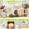 4 Pack Beeswax Pillar Candles,172 Hours Long Burning Pure Off-White