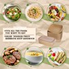 FYSUIMU 100Pcs 17oz Disposable Kraft Paper Bowls With Lids Rectangle