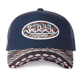 Von Dutch Men's & Women's Cap, ETHNIK Trucker Cap, Adjustable, Blue/Wheel/Beige, One Size