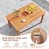 Tangkula Patio Dining Table with Umbrella Hole, Outdoor Solid Wood