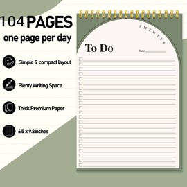 To Do List Notebook for Work - Daily Planner Notepad Double Side Use To Do List Notepad Planner, 6.5" X 9.8" Organiser Notebook