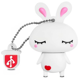BorlterClamp Cute USB Flash Drive in Rabbit Shape 64GB Novelty and Cute USB Flash Drive Memory Stick for External Data Storage