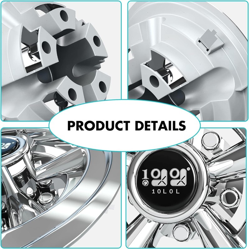 10L0L Golf Cart Hubcaps 8 inch Wheel Covers for Club