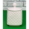 Bright White Fine Bone China Atlantis Embossed Scalloped Vanity Trinket