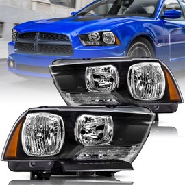 Bingbingmotor BRYGHT Headlight Assembly Fit for 2011 to 2014 Dodge Charger Driver and Passenger Side