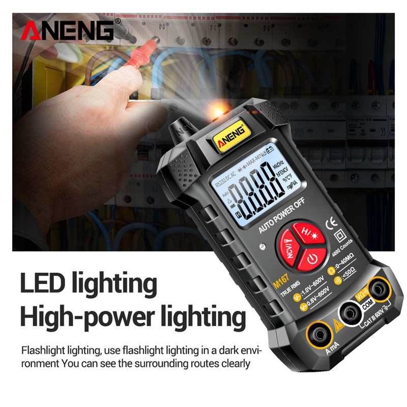 ANENG M167 Smart Digital Multimeter Auto Recognition 4000 Counts Voltmeter