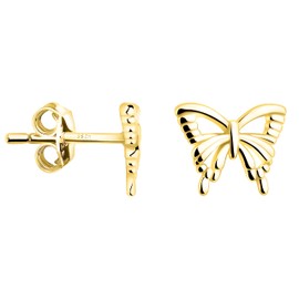 SOFIA MILANI - Damen Ohrringe 925 Silber - vergoldet/golden - Schmetterling Ohrstecker - E2195